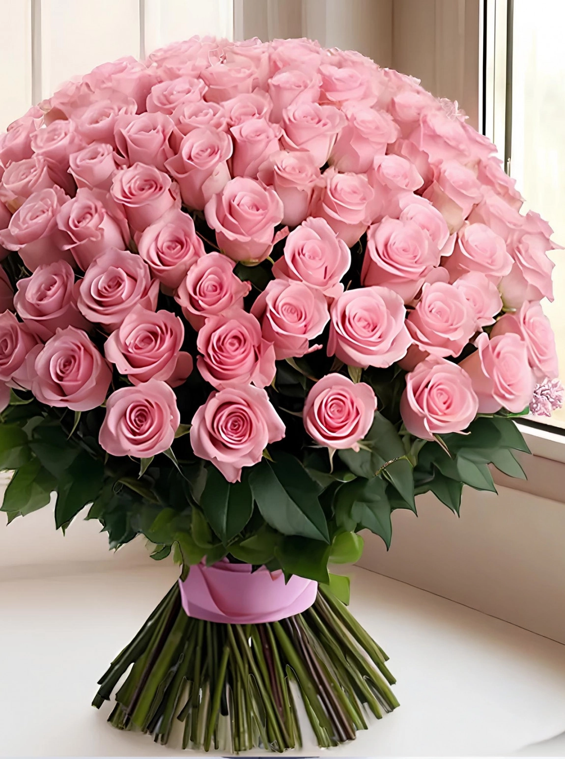 50 Tane Pembe Gül Buketi