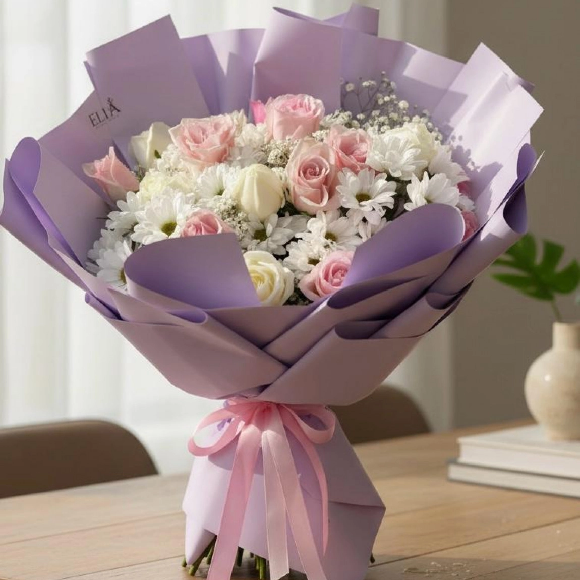 15 Gül-Papatya  Buketi