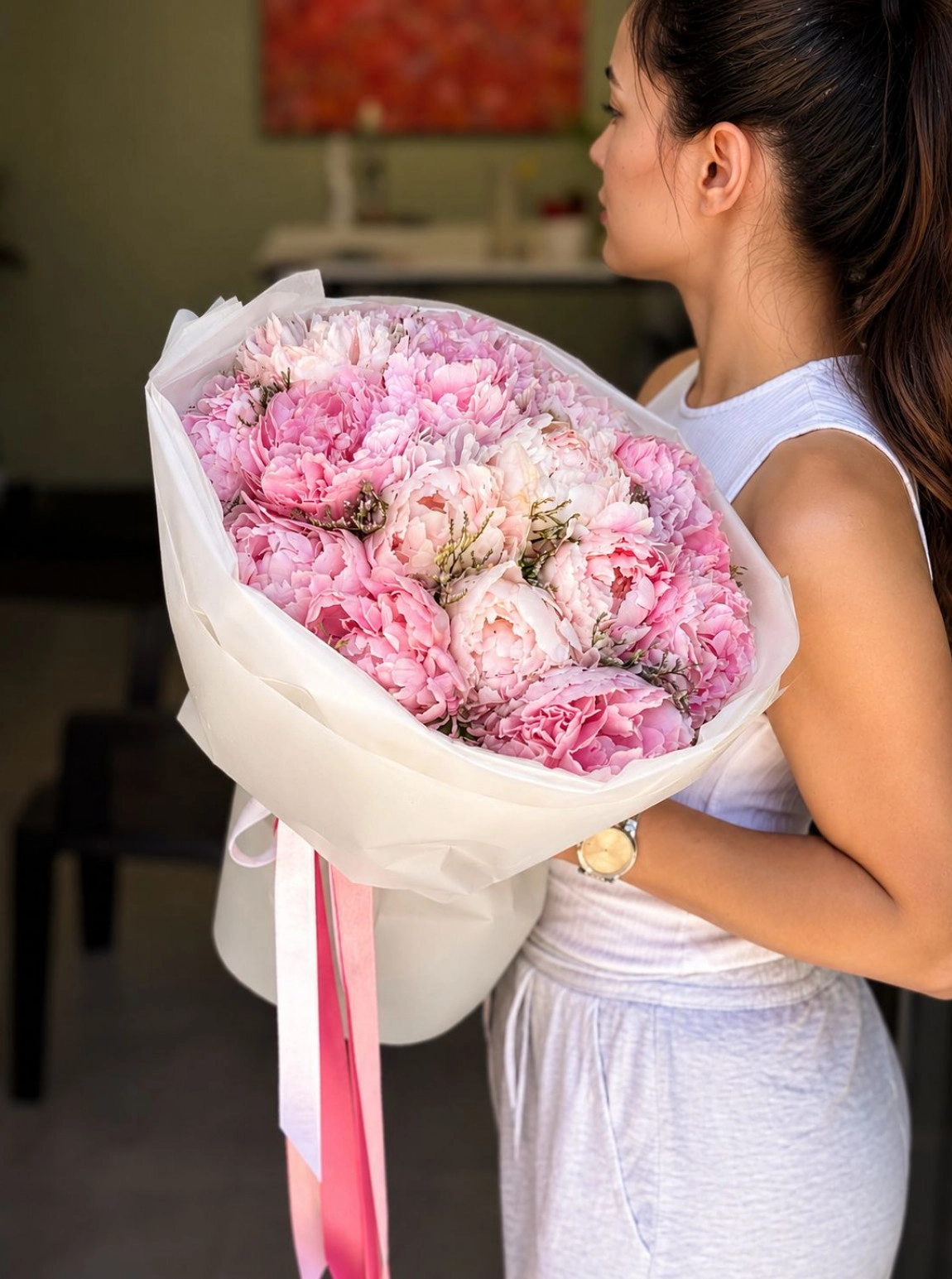 Şakayik Buketi̇-Peoni̇es Bouquet