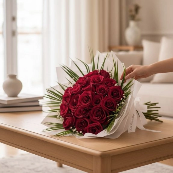 21 Kırmızı  Gül Buketi