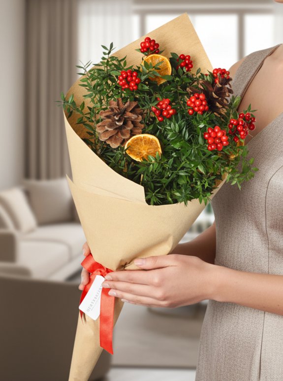 Kraft Kağıtta Kokina Buketi