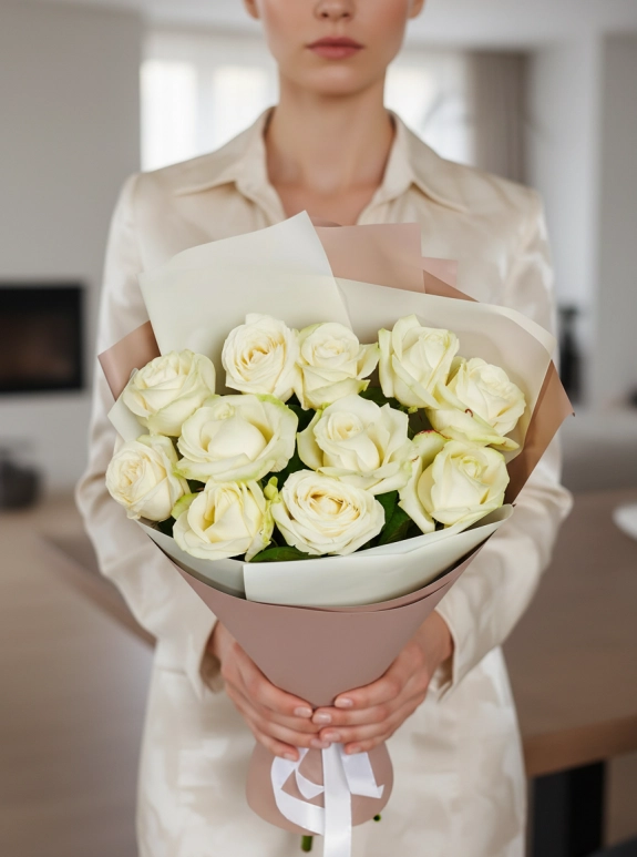 11 Beyaz Gül Buketi