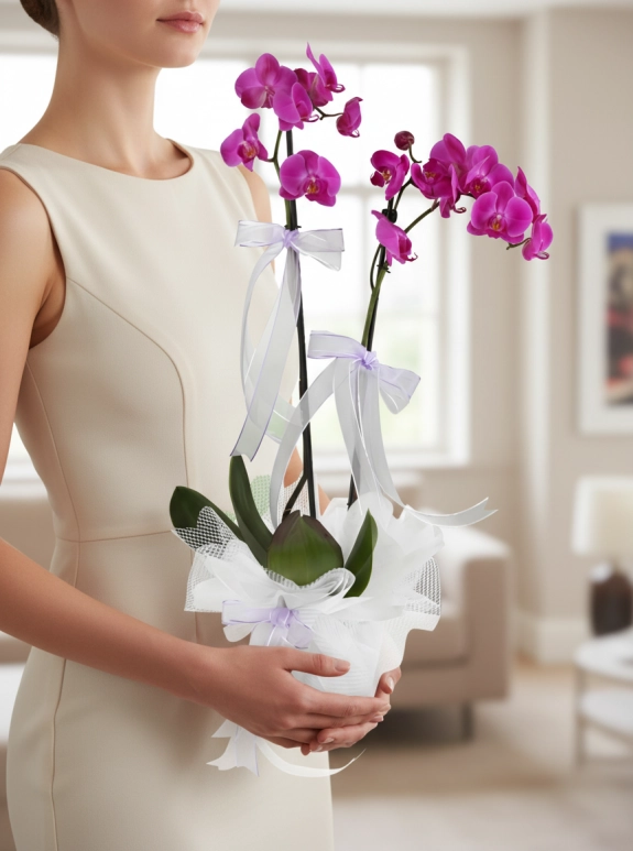 Çift Dallı Mor Orkide