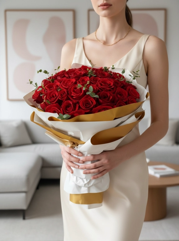 70 Tane Kırmızı Gül Buketi