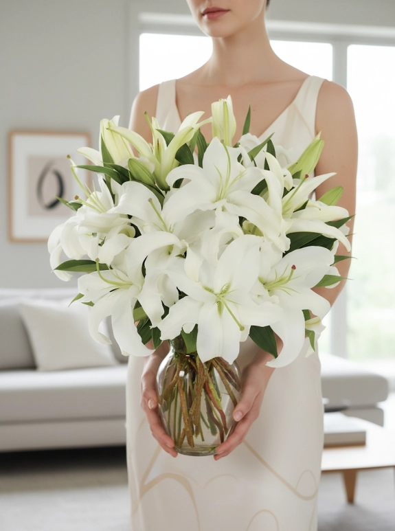 Vazoda Büyük Boy Lilyumlar